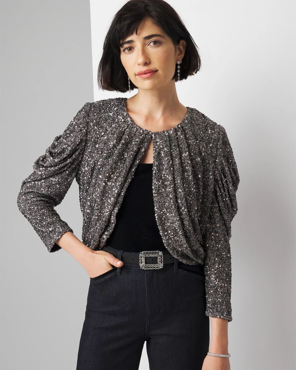 Sequin bolero jacket best sale